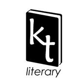 A logo of a book with "kt" on the cover and text underneath: "literary".